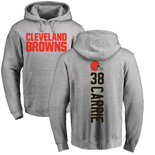 Men Cleveland Browns T J Carrie Ash Jersey #38 NFL Football Backer Pullover Hoodie Sweatshirt->youth nfl jersey->Youth Jersey